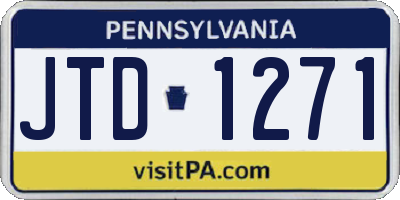 PA license plate JTD1271
