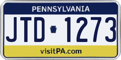 PA license plate JTD1273