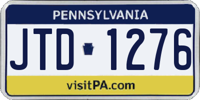 PA license plate JTD1276