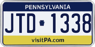 PA license plate JTD1338