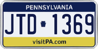 PA license plate JTD1369
