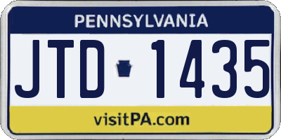 PA license plate JTD1435