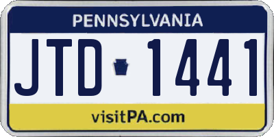 PA license plate JTD1441