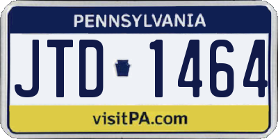 PA license plate JTD1464