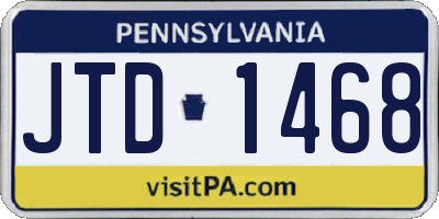 PA license plate JTD1468