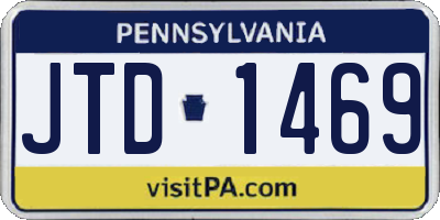 PA license plate JTD1469