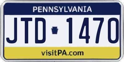 PA license plate JTD1470
