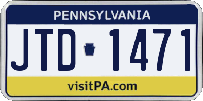 PA license plate JTD1471
