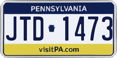 PA license plate JTD1473
