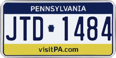 PA license plate JTD1484