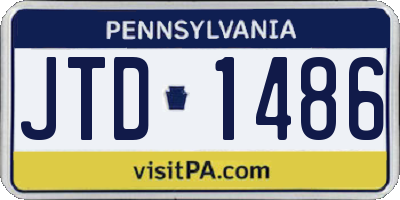 PA license plate JTD1486