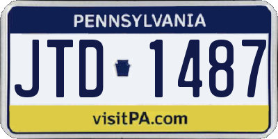 PA license plate JTD1487