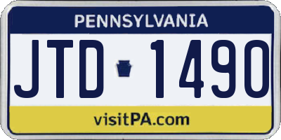 PA license plate JTD1490