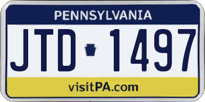 PA license plate JTD1497