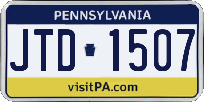 PA license plate JTD1507