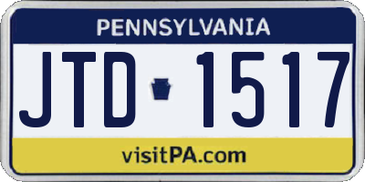 PA license plate JTD1517