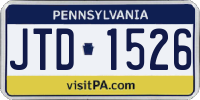 PA license plate JTD1526
