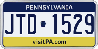 PA license plate JTD1529