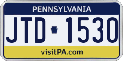 PA license plate JTD1530