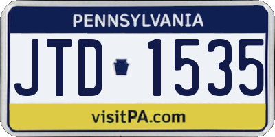 PA license plate JTD1535
