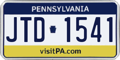 PA license plate JTD1541