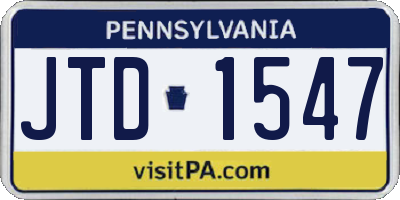 PA license plate JTD1547