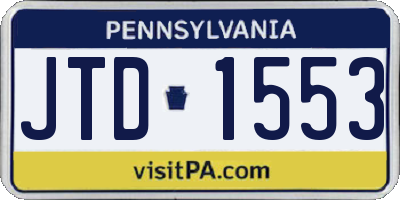 PA license plate JTD1553
