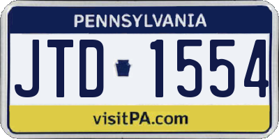 PA license plate JTD1554