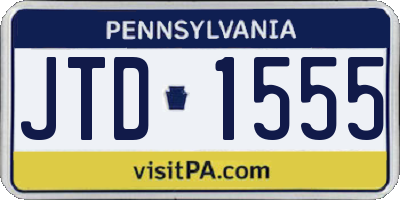 PA license plate JTD1555