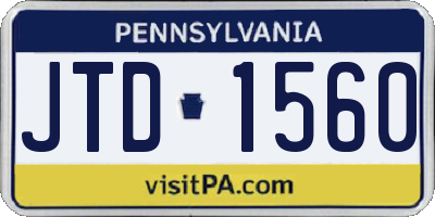 PA license plate JTD1560