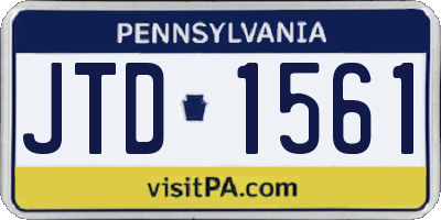 PA license plate JTD1561