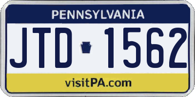 PA license plate JTD1562