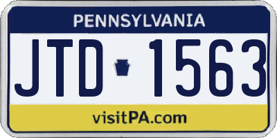 PA license plate JTD1563