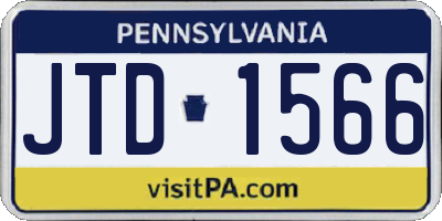 PA license plate JTD1566