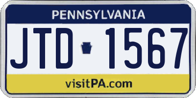 PA license plate JTD1567