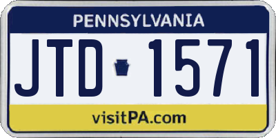 PA license plate JTD1571