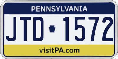 PA license plate JTD1572