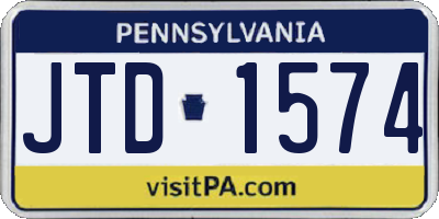 PA license plate JTD1574
