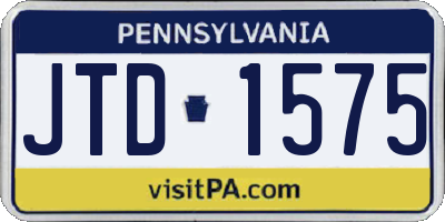 PA license plate JTD1575