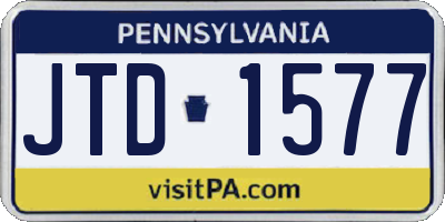 PA license plate JTD1577