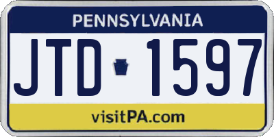 PA license plate JTD1597