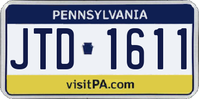 PA license plate JTD1611