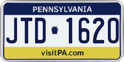 PA license plate JTD1620