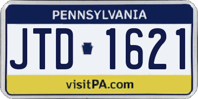 PA license plate JTD1621