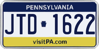 PA license plate JTD1622