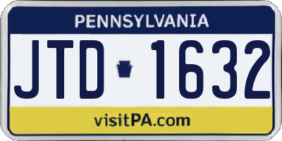 PA license plate JTD1632