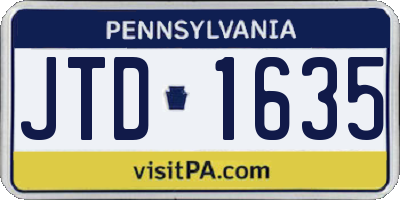 PA license plate JTD1635