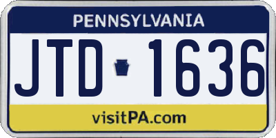 PA license plate JTD1636