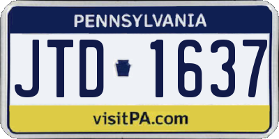 PA license plate JTD1637
