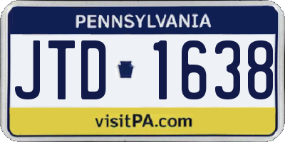 PA license plate JTD1638